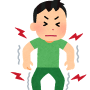 体に痛みが出ている人の画像