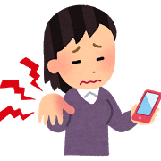 スマートフォンで腱鞘炎になっている人の画像