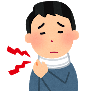 むち打ちをした人の画像