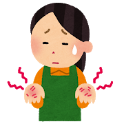 手を使い過ぎて痛めている人の画像