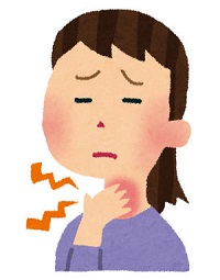 喉の痛みを感じている人の画像