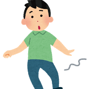 よろめきながら歩く人の画像