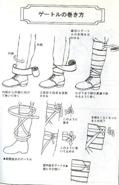 ゲートルの巻き方の画像